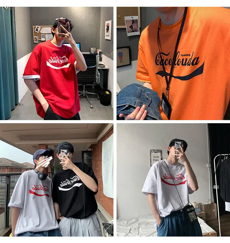 Vaporwave Tribal flame – Korean Summer Fashion Brand Printed Short Sleeved T Shirt Me