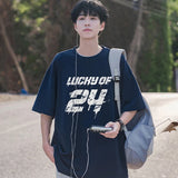 Y2k Vintage anime – Lucky Of 24 Printed Y2K Tshirts Men Fashion Cotton Short Sle