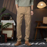 men business casual fashion pure cotton commute pants japanese streetwear amikaji fashion straight cargo pant trouser multi-pocket cargos