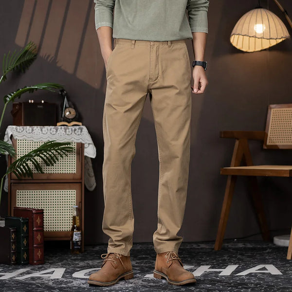 men business casual fashion pure cotton commute pants japanese streetwear amikaji fashion straight cargo pant trouser multi-pocket cargos