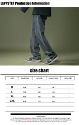 lappster men black baggy jeans streetwear 2023 harajuku casual straight pants male loose streetwear white graphic denim pants unique jeans style 2554