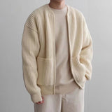 Korean Color Round Neck Knitted Cardigan Jacket For Men 2023 Autumn Winter Fashion Youth Trend Versatile Casual Breathable Top