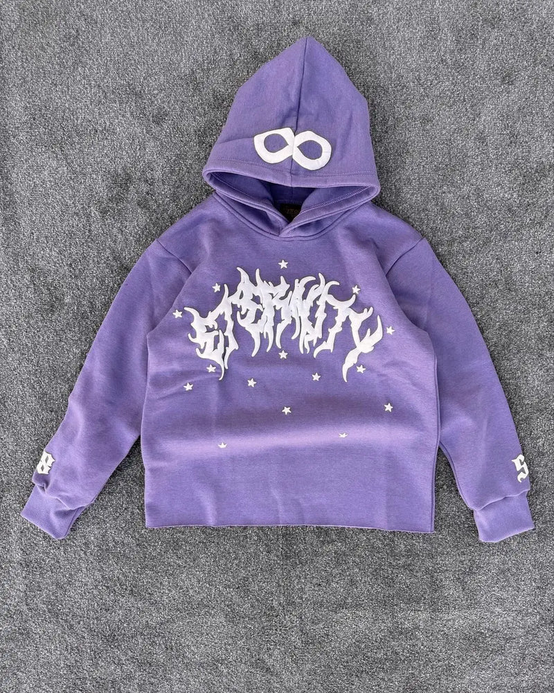 2024 y2k long sleeved foam printed pullover hoodie sweatshirt and pants two piece streetwear trendy wear dark vintage casual unique default style 2289