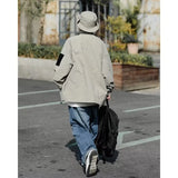Outdoor Mens Charge Jacket Retro Loose Stand Collar Waterproof Tooling