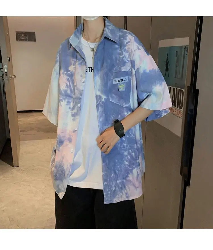 2023 Summer New Light Luxury Fashion Short-sleeved Shirt Men Top Coat Comfortable Casual Shirt Boutique Clothing Simple Style