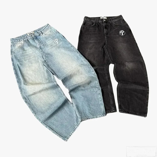 harajuku new protect jeans streetwear independent store drop shipping cargo sweatpants y2k women pants embroidery baggy jeans urban active pants