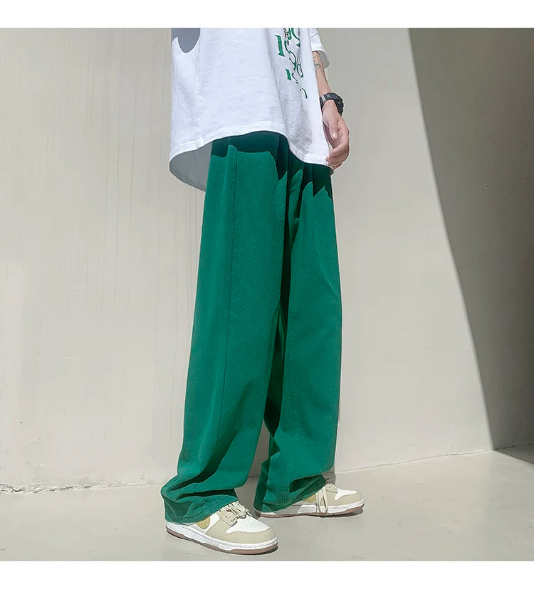 4 colors baggy jeans men fashion casual wide leg jeans men streetwear loose hip hop straight denim pants mens trousers m 2xl unique jeans style 4039
