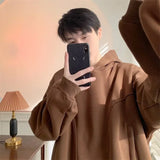 Trendy Fall Fashion Sweater – Autumn Fleece Button Up Neck Hip Hop Sweatshirts For Men Solid Color Oversized Y2K Hoodies High Street Fashion Hooded Tracksuit | Zip Knit Drop #109