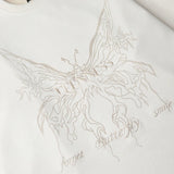 Men Suede Sweatshirt Streetwear Butterfly Monster Embroidery Harajuku