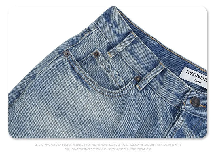 Destroy straight-leg wide jeans