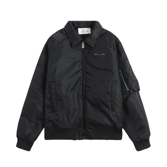 New luxury 2023 Men Black ALYX 1017 9SM Bomber Pu Leather Varsity Coats & Jackets / Down Cotton warm Winter Thicken A521 blac - variant style 4d37c2 for streetwear fashion