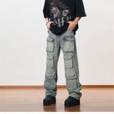 hip hop cargo denim pants streetwear plain denim pants mens harajuku cotton casual joggers jeans loose straight pants trousers unique joggers style 3854