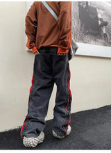 2023 cool design side zipper oversize hip hop men wide jeans pants y2k clothes straight loose punk denim trousers pantalon homme unique jeans style 1786