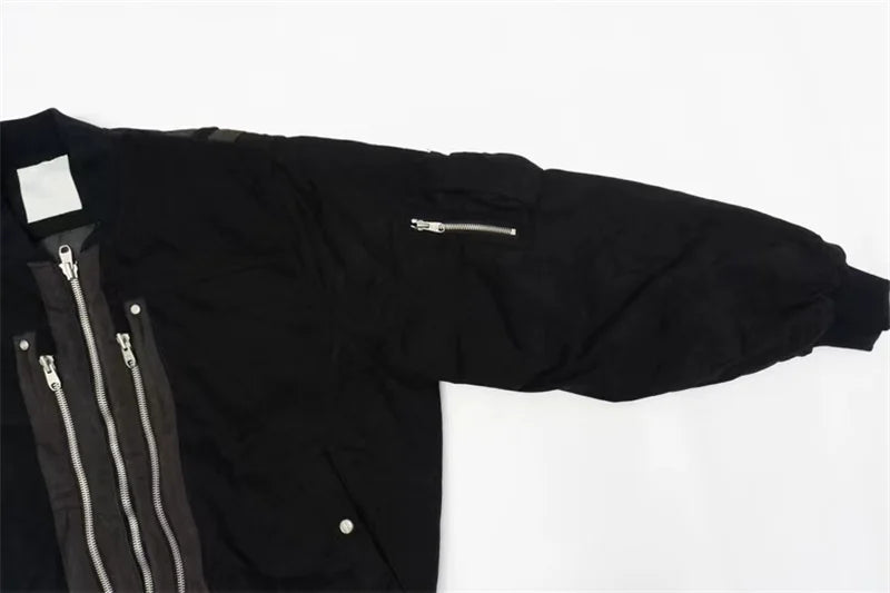 undermycar 2023 deconstructed multi zipper autumn winter flight jacket nan streetwear fashion photo stylish outerwear men urb - variant style 028bf9 for streetwear fashion