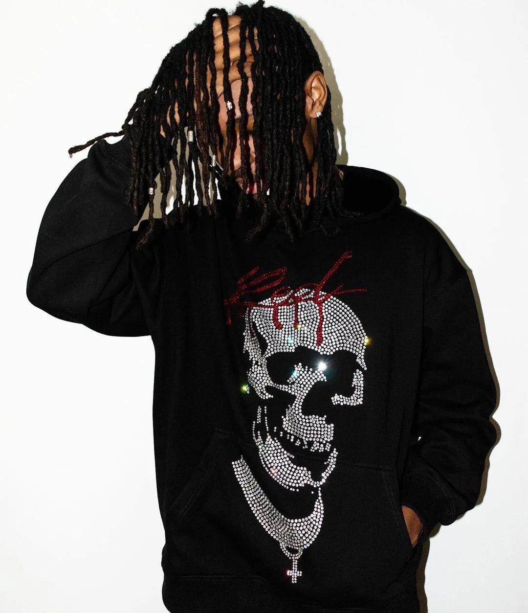 y2k vintage pullover hoodie long sleeve sweatshirt high street hip hop punk hot rhinestone