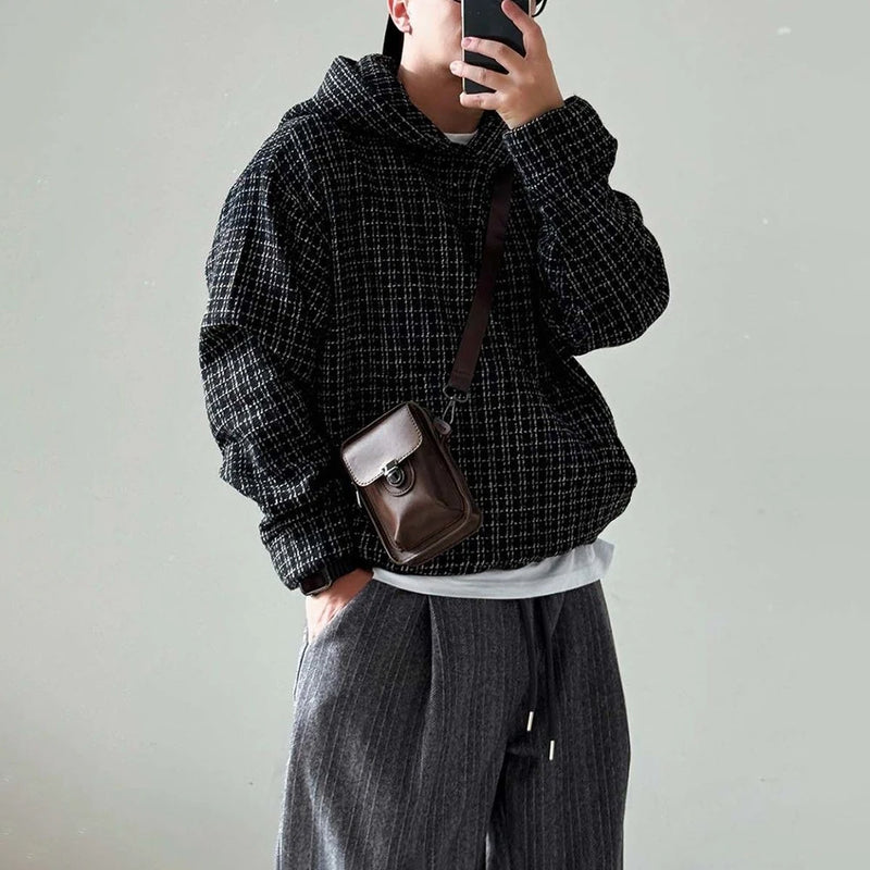 retro flame hoodie, high-street style, oversized streetwear hoodie for men, urban techwear fashion