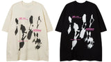 Anime Oversized shirt – Men Short Sleeve T Shirts Shadow Graphic Letter Print Tshirt