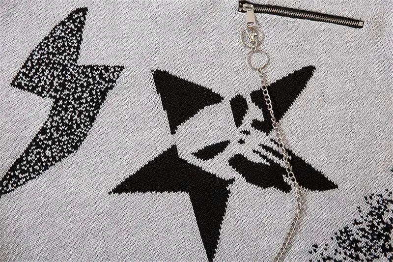 oversized flame jumper with bold print, ideal for photo-ready Y2K streetwear layering, street fashion menswear trend for seas