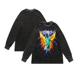 Rainbowtouches Washed Men's Long Shirts Vintage Clothing Oversized Fashion Printing Cool Stuff Popular Hip Hop High Street Style