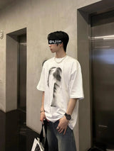 Glitchcore Crying angel – American T Shirt Men Short Sleeved Niche Trendy Brand Pure C