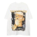 Cyberpunk Broken heart – Mens Hip Hop Oversized T Shirt Streetwear Cartoon Cool Boy G