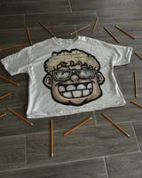 anime glitchcore shirt with comic block graffiti and vapor print
