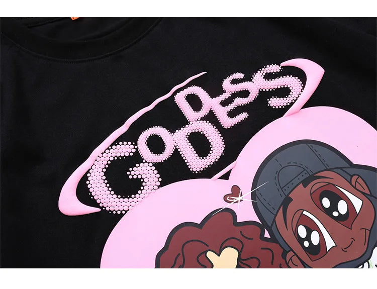 Harajuku Crying angel – Aolamegs Hip Hop T Shirt Men Cartoon Couple Print Streetwear