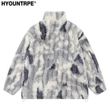 mens hip hop fleece jackets coats patchwork butterfly stand collar jacket parka zipper warm hairy coat outerwear hipster gray - variant style 0f1f62 for streetwear fashion