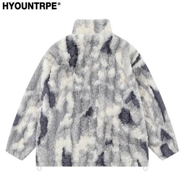 mens hip hop fleece jackets coats patchwork butterfly stand collar jacket parka zipper warm hairy coat outerwear hipster gray - variant style 0f1f62 for streetwear fashion