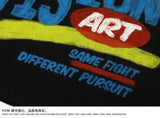 Skatercore Graphic tee – American Colored Striped Graffiti Letter Splicing Short Slee