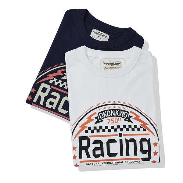 Skatercore Oversized shirt – Amekaji Vintage Mens T Shirt 2022 Spring Summer New Motorcyc