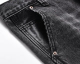 retro washed denim mens jeans pants fashion graffiti patchwork loose biker black jeans streetwear hip hop casual straight pants unique jeans style 5259