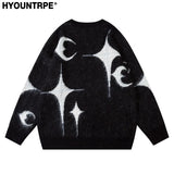 harajuku knitted sweater unisex autumn winter sweaters men casual o neck pullovers streetwear warm sweaters jumpers knitwear - graphic printed hoodie for men and women, urban fashion pullover, Y2K grunge street style