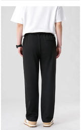 mens pants casual elastic waist drawstring straight trousers streetwear new fashion traf homme pants unique default style 3294