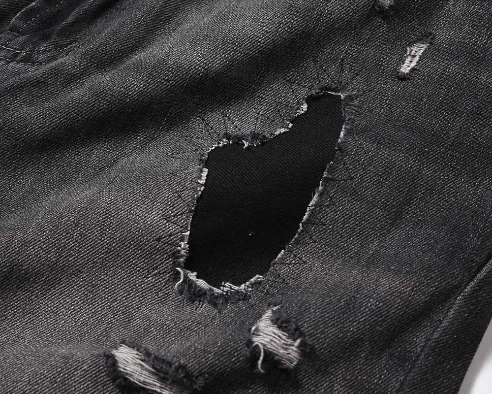 frayed hole washed pantalones hombre baggy jeans mens straight hip hop casual ropa y2k denim pants oversized cargo trousers unique cargo style 1306