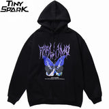 Men Hip Hop Hoodie Sweatshirt Butterfly Streetwear Harajuku Hoodie Pul