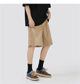 summer mens solid color straight shorts 2024 casual y2k wide leg short pants casual streetwear sweat baggy bermudas hombre unique shorts style 3328