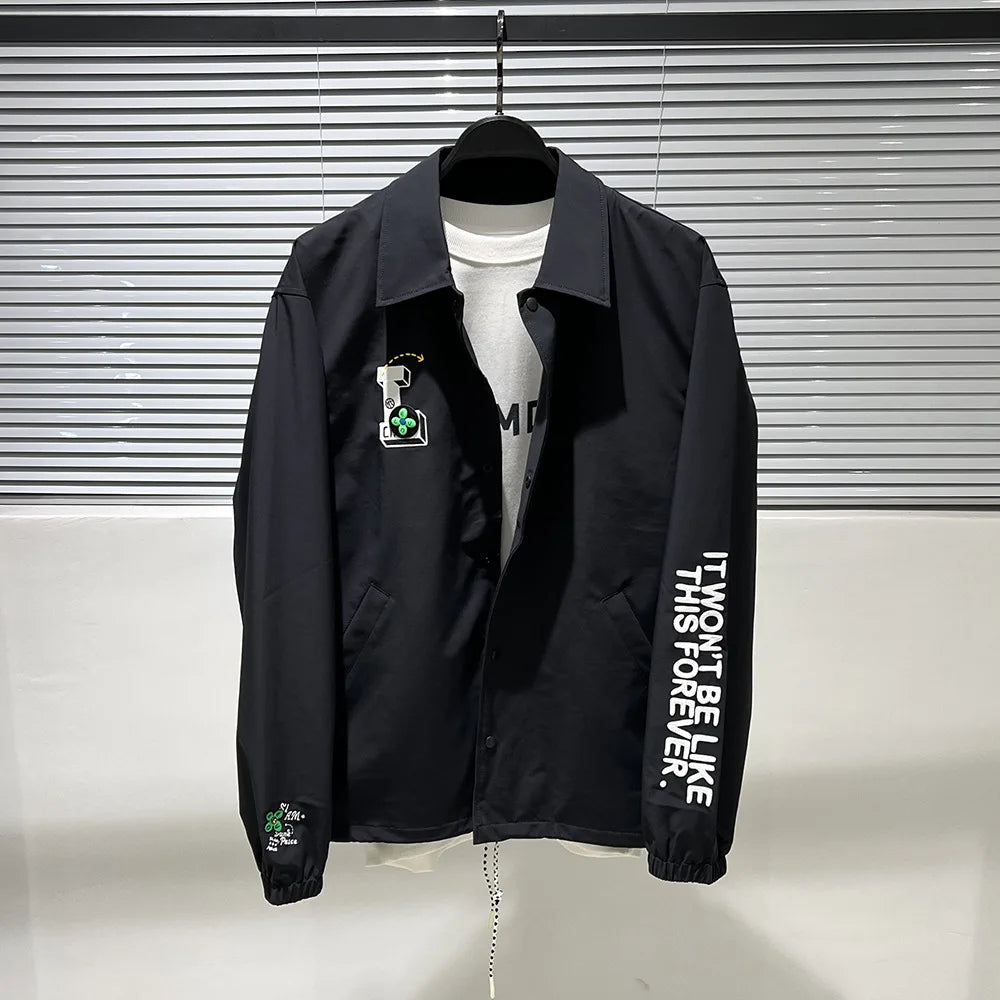 Minimalist nan windbreaker streetwear parka graffiti