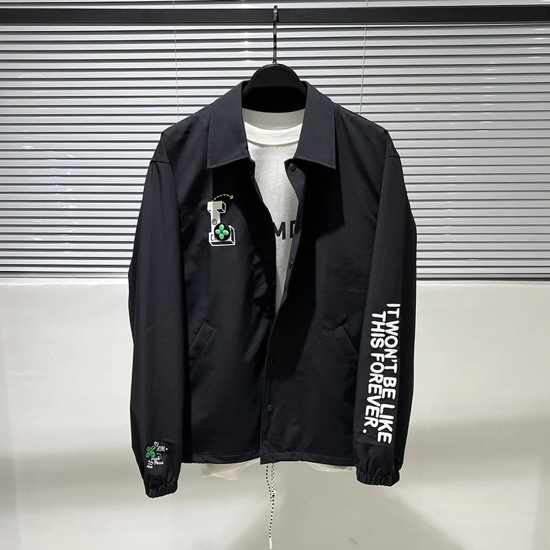 Minimalist nan windbreaker streetwear parka graffiti