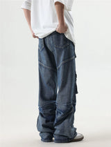 2024 multi pocket jeans vintage mens harajuku cargo denim pants retro hip hop straight loose jean pants 1 unique cargo style 125