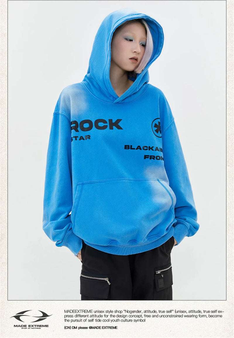 2023 Hip Hop Hoodie Streetwear Unisex Sweatshirt Letter Graphic Haraju
