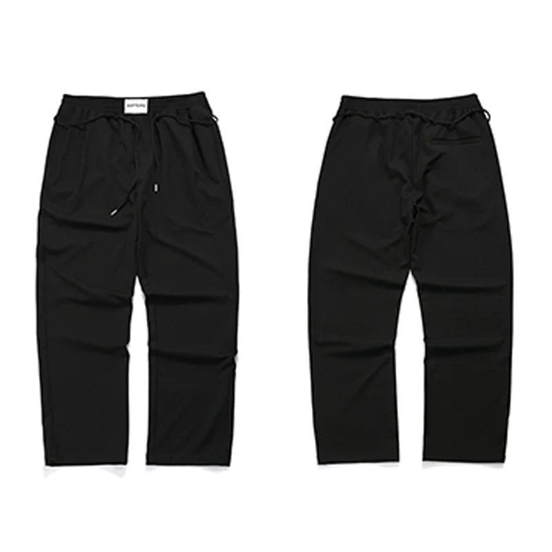 mens pants casual elastic waist drawstring straight trousers streetwear new fashion traf homme pants unique default style 3295
