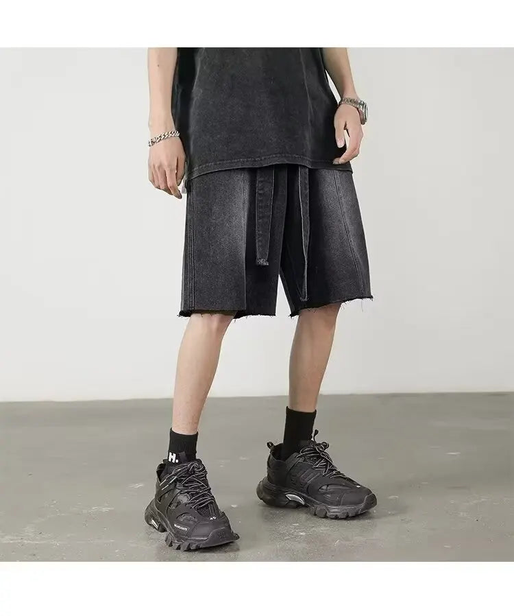 Mens Loose Baggy Denim Short Men Jeans Fashion Streetwear Hip Hop  Male Classic