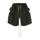 heavy industry tie dyed canvas washed shell shorts for men and women wide leg baggy cargo short oversize loose knee length pants 1 combat utility trousers