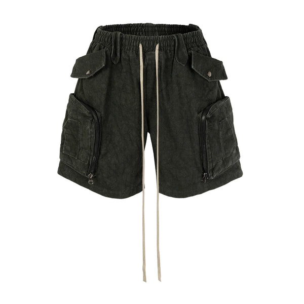 heavy industry tie dyed canvas washed shell shorts for men and women wide leg baggy cargo short oversize loose knee length pants 1 combat utility trousers