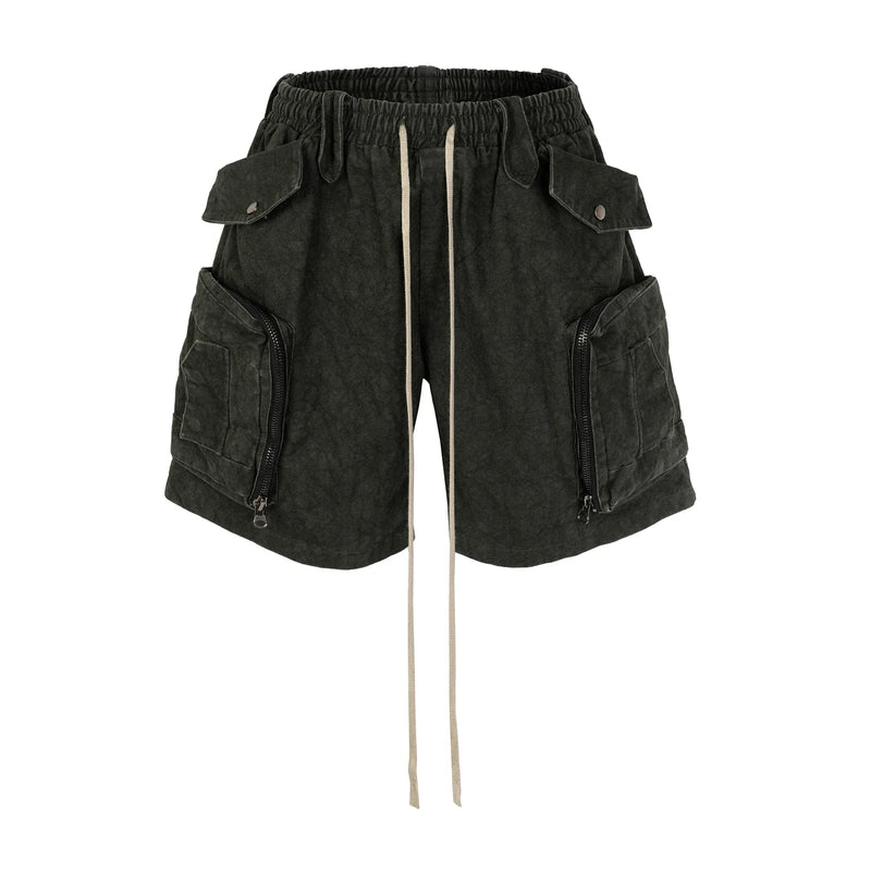 heavy industry tie dyed canvas washed shell shorts for men and women wide leg baggy cargo short oversize loose knee length pants 1 combat utility trousers