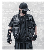 hip hop sleeveless vests mesh adjustment cargo waistcoat with pockets zipper military jacket streetwear tactical vest sweatsh - variant style 70edbe for streetwear fashion