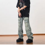 hip hop cargo denim pants streetwear plain denim pants mens harajuku cotton casual joggers jeans loose straight pants trousers unique joggers style 3857