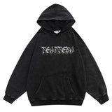 Winter Washed Cotton Hoodies Gothic Letter Print Hooded Vintage Landsc