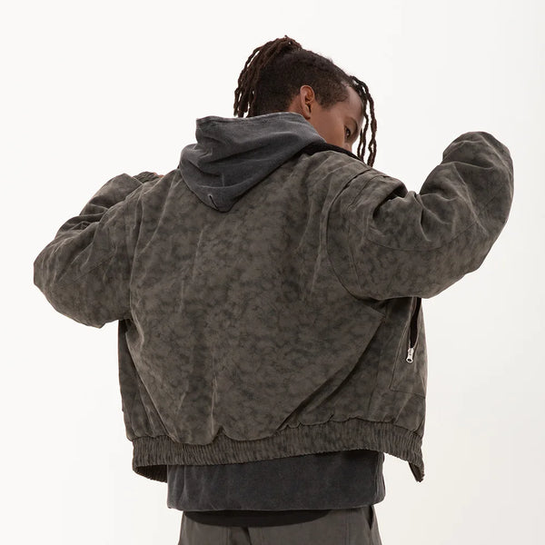 2023 Winter Vintage Casual PU Leather Jacket Men's Streetwear Hip Hop Parka Oversized Harajuku Loose Parkas Thick Warm Coats